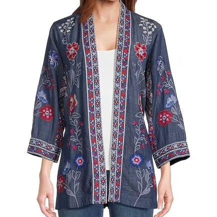 Dillard's Woven cuff sleeve kimono